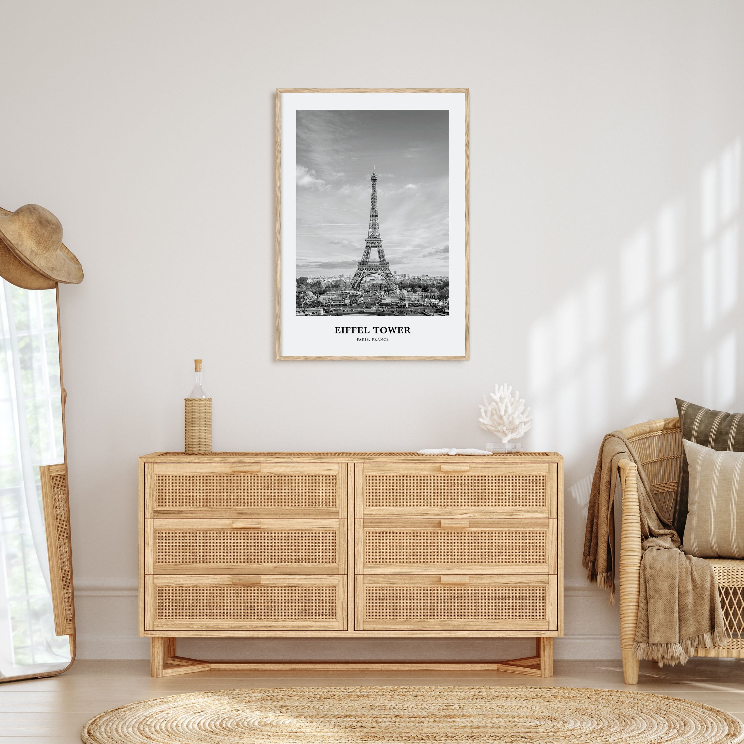 Eiffel Tower Portrait B&W Poster