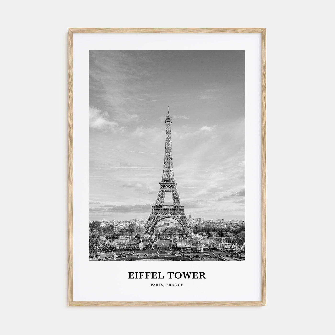 Eiffel Tower Portrait B&W Poster