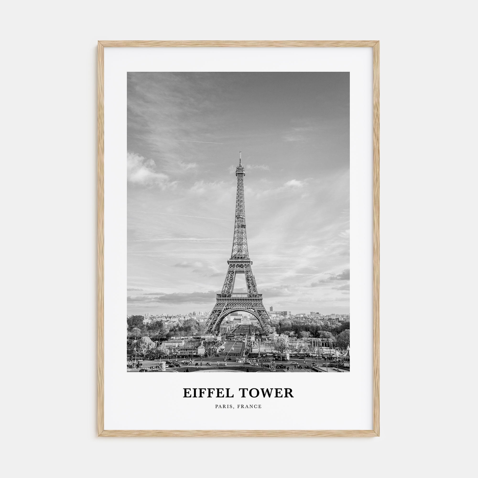 Eiffel Tower Portrait B&W Poster