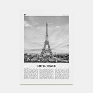 Eiffel Tower Travel B&W Poster