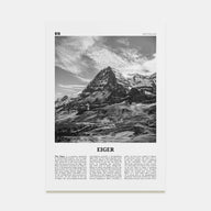 Eiger Travel B&W Poster