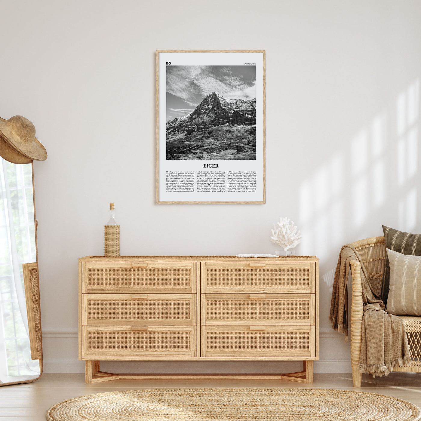 Eiger Travel B&W Poster