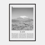 El Alto Travel B&W Poster