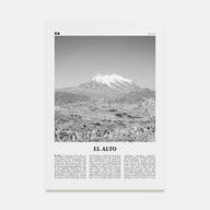 El Alto Travel B&W Poster