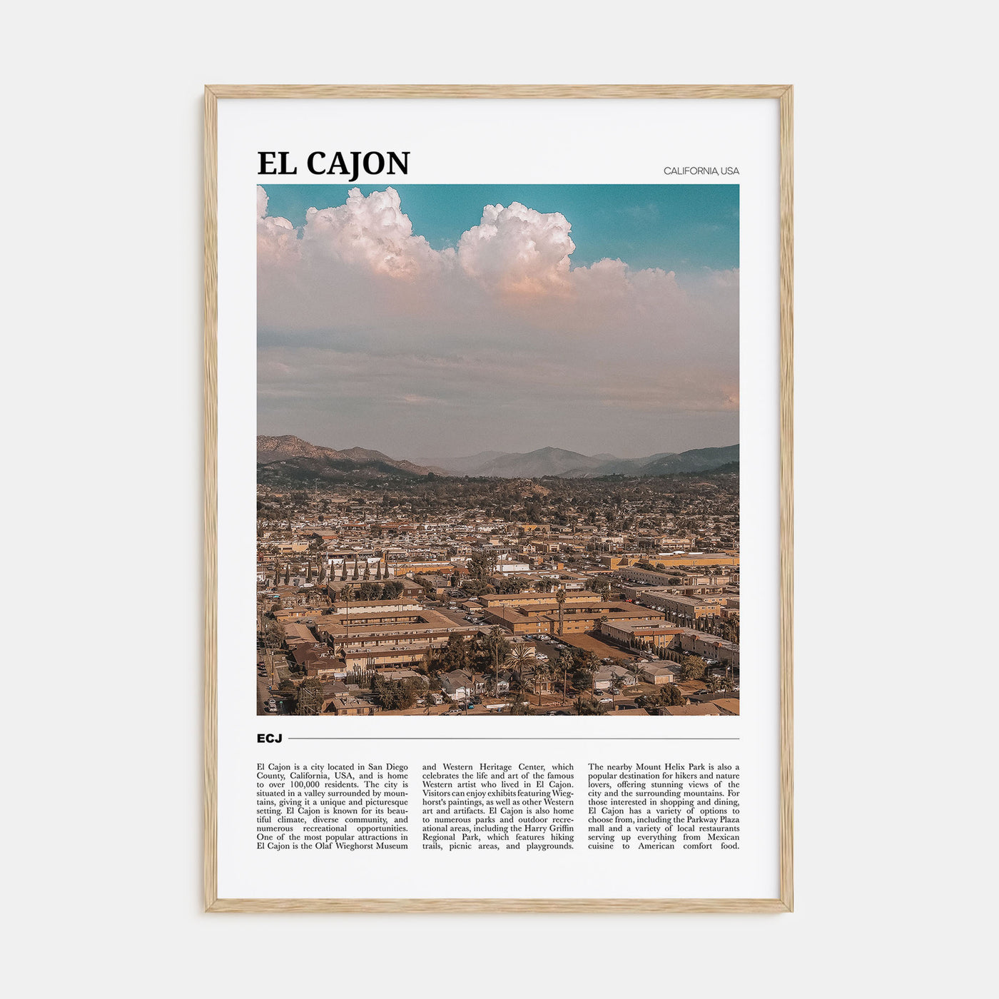 El Cajon Travel Color Poster