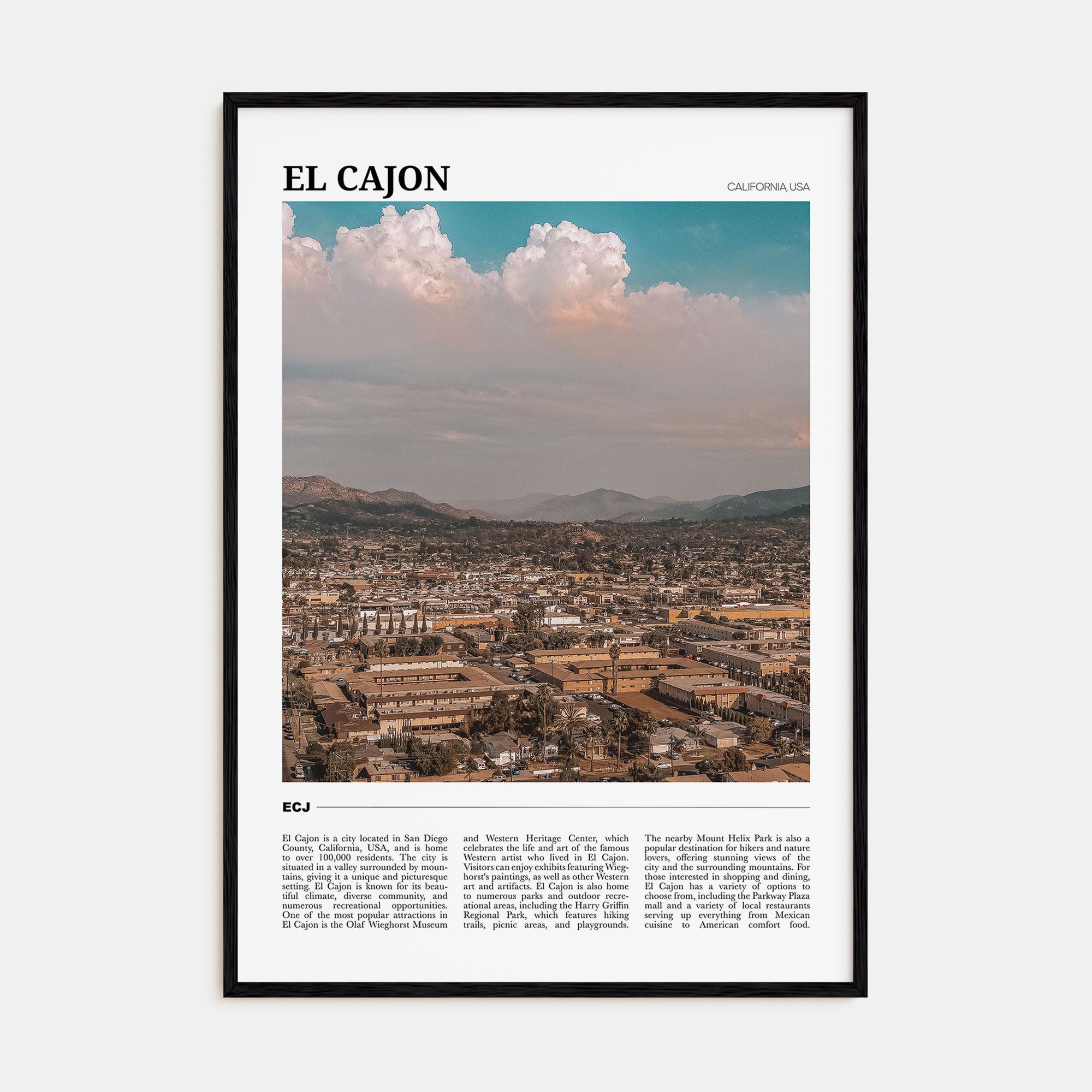 El Cajon Travel Color Poster
