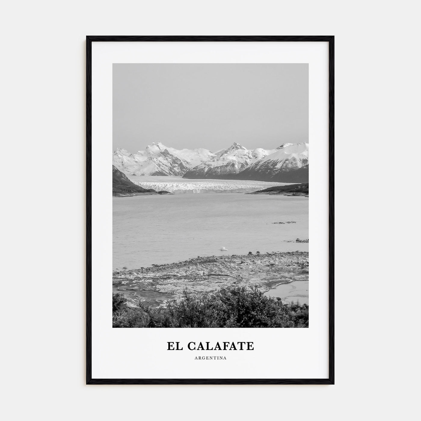 El Calafate Portrait B&W Poster