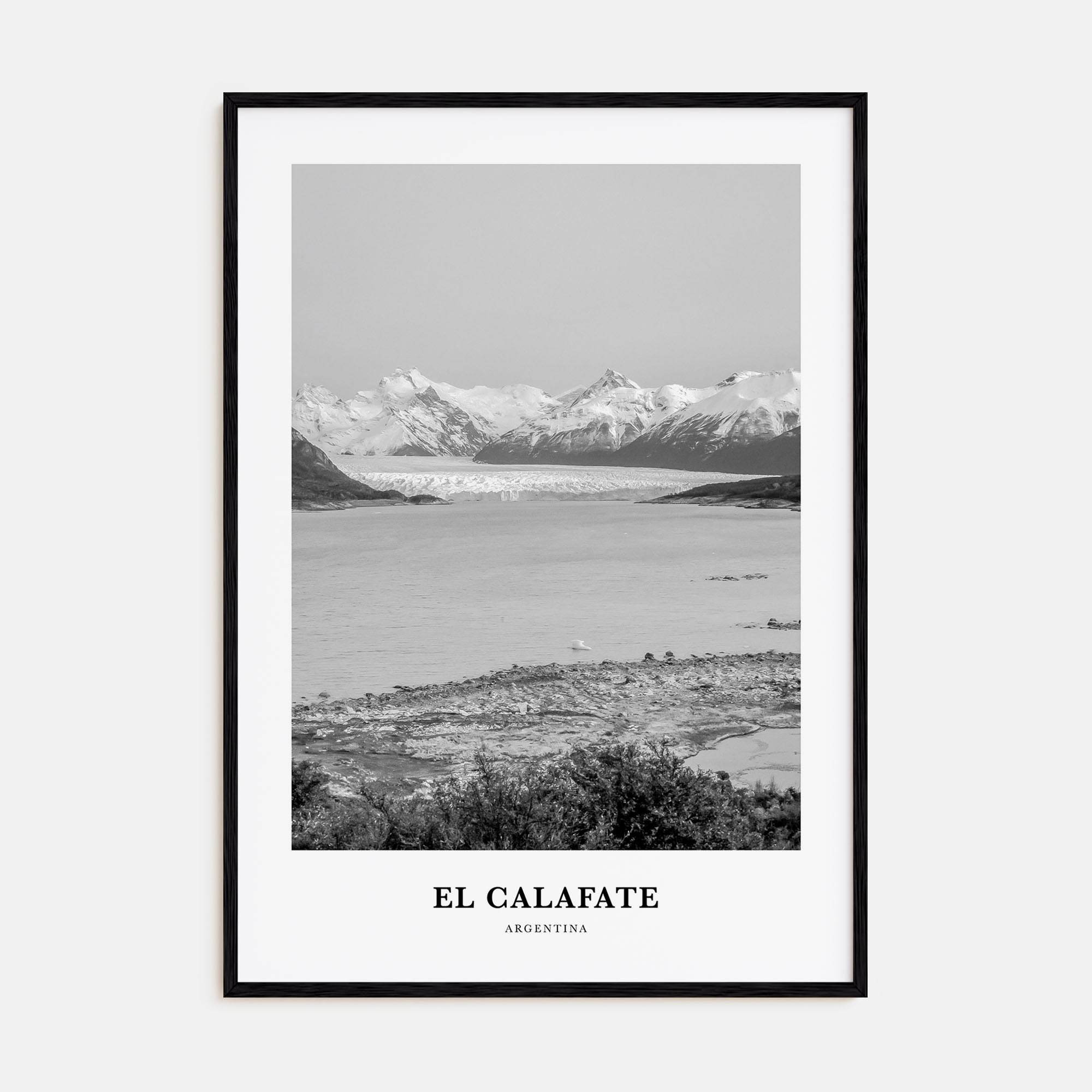 El Calafate Portrait B&W Poster