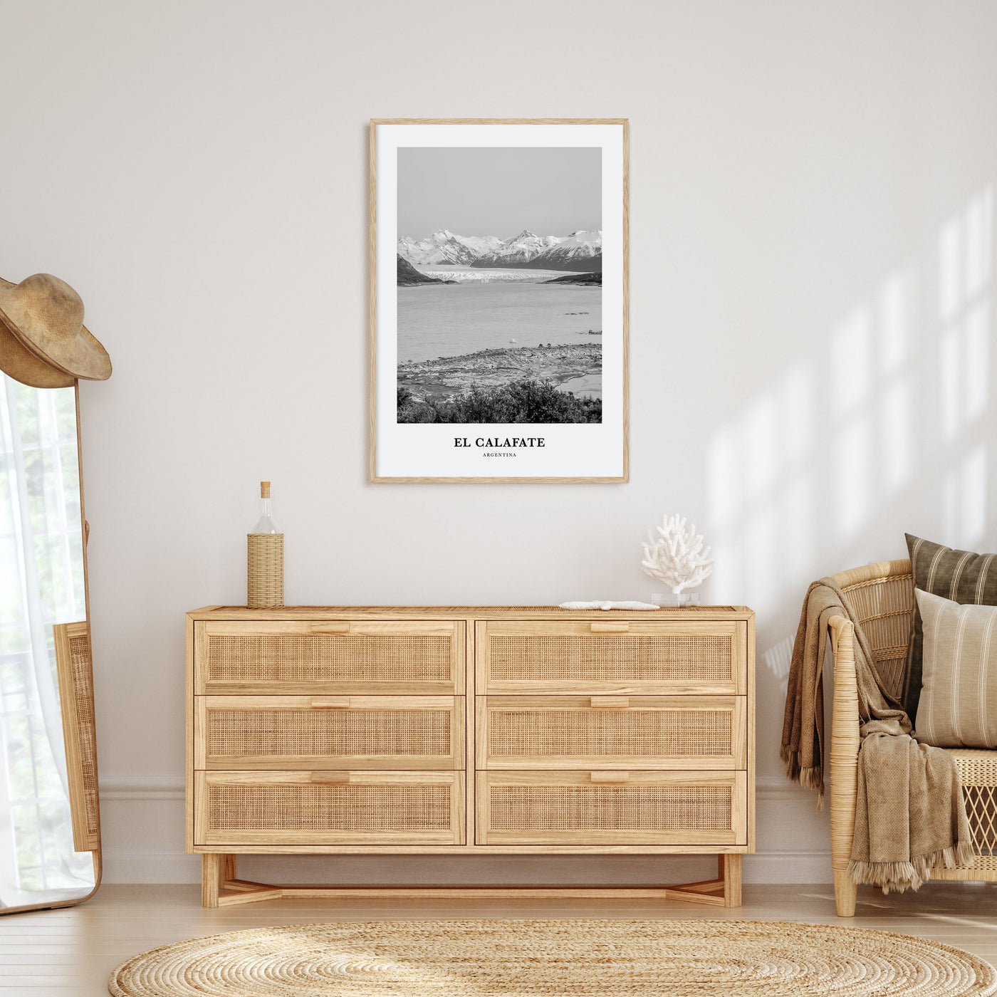 El Calafate Portrait B&W Poster