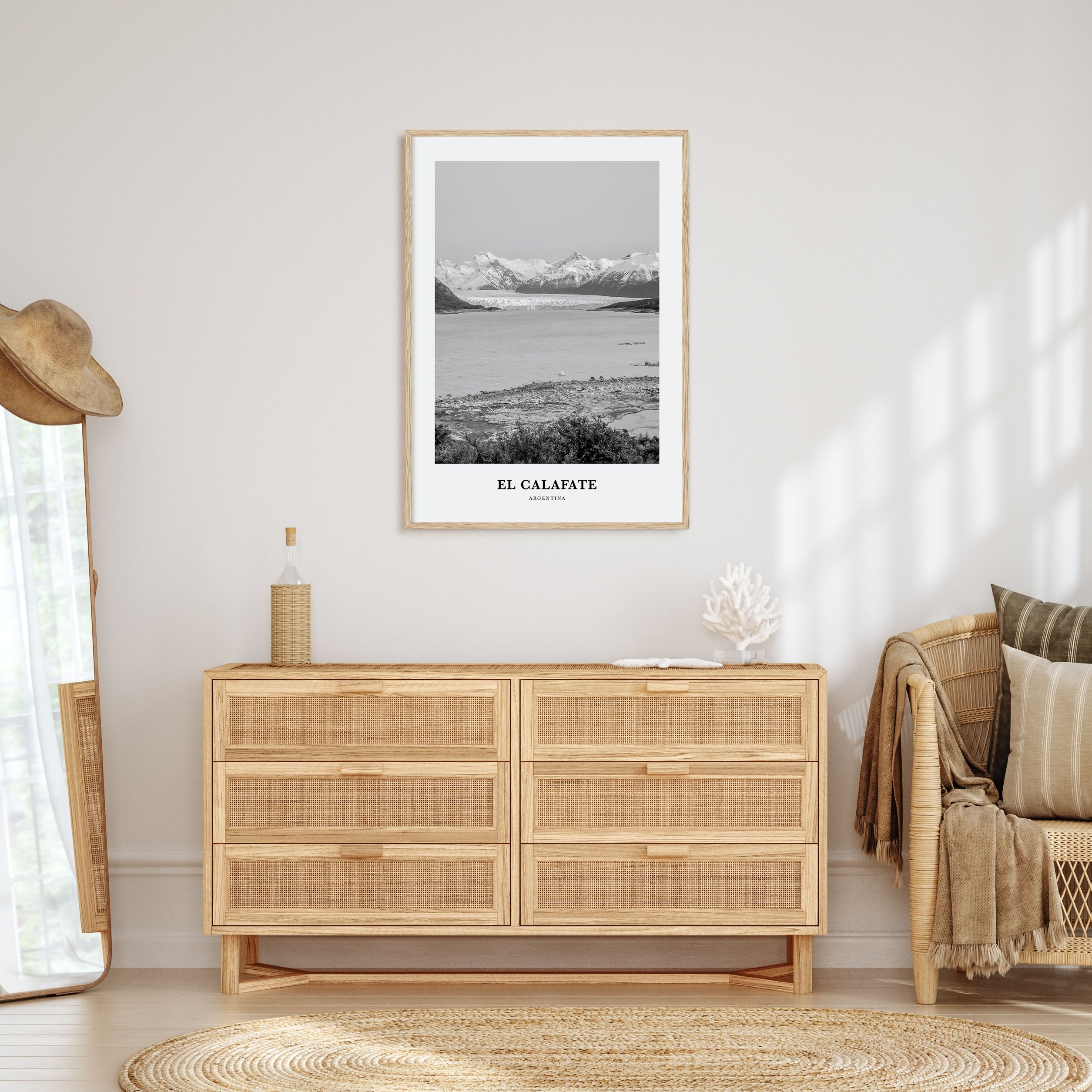 El Calafate Portrait B&W Poster