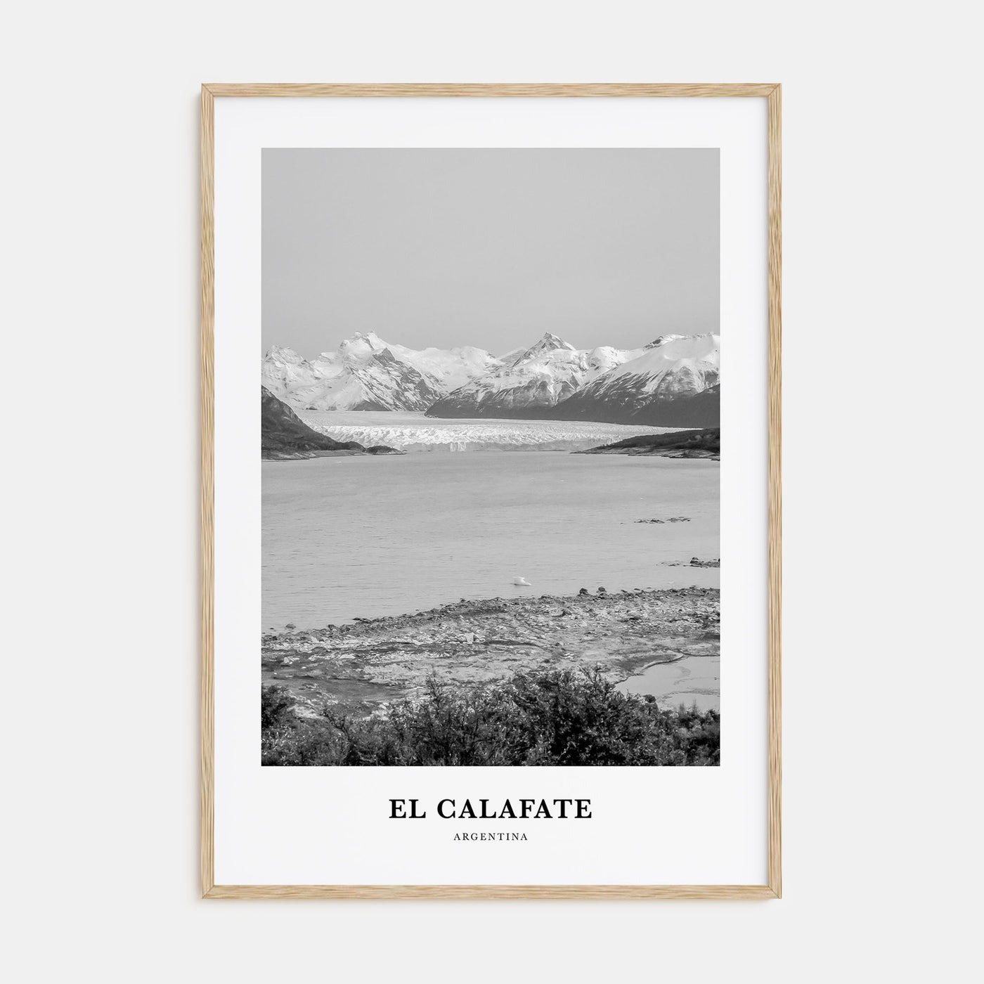 El Calafate Portrait B&W Poster