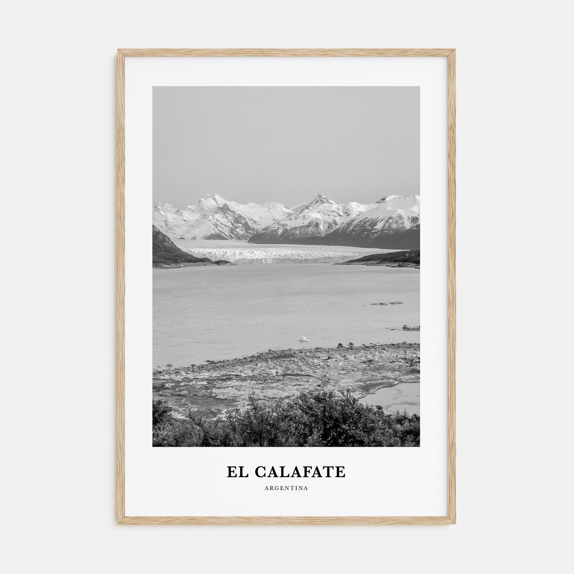 El Calafate Portrait B&W Poster