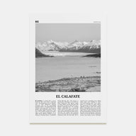 El Calafate Travel B&W Poster