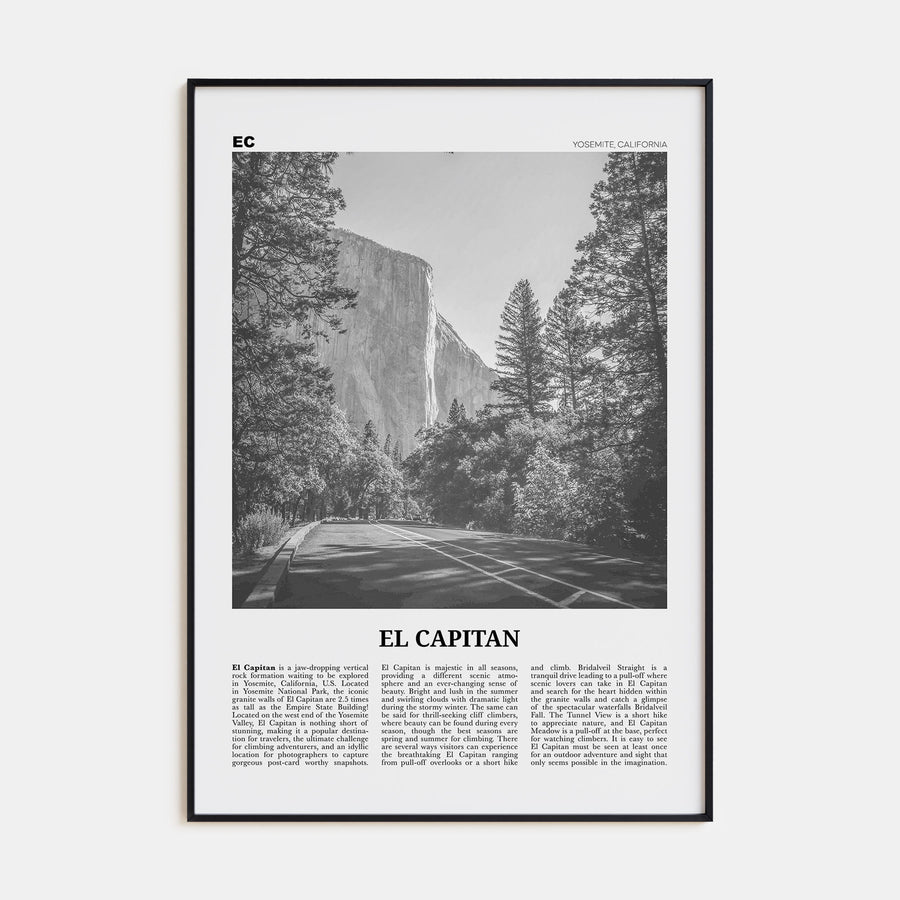 El Capitan Travel B&W Poster