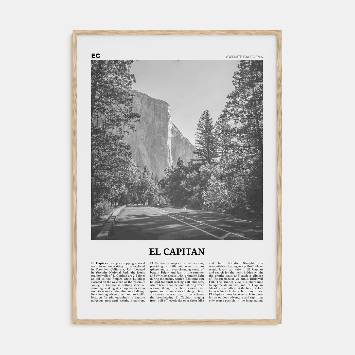 El Capitan Travel B&W Poster