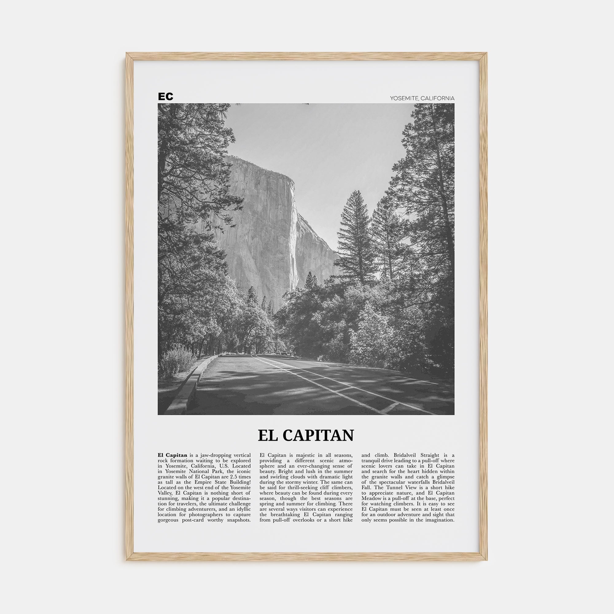 El Capitan Travel B&W Poster
