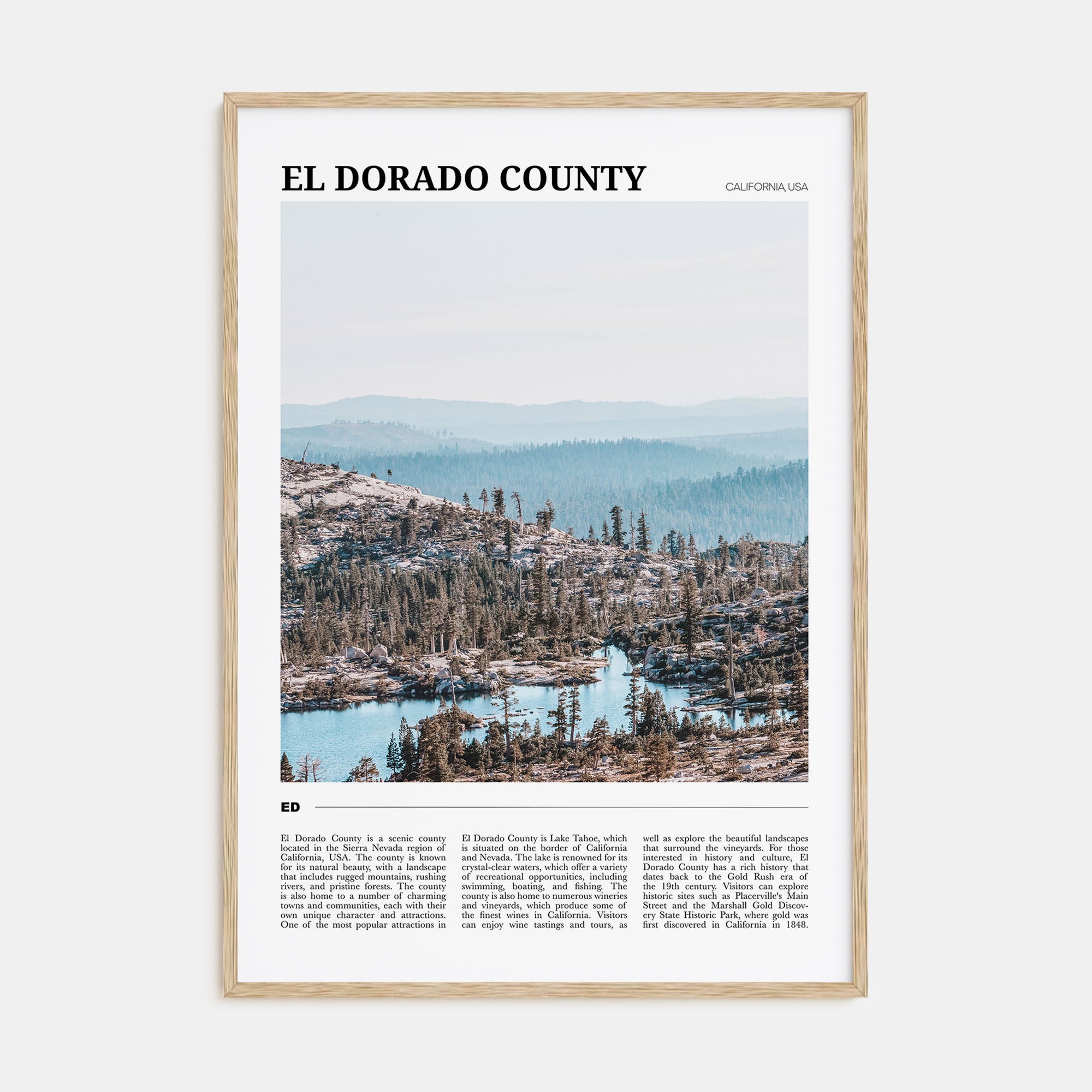 El Dorado County Travel Color Poster