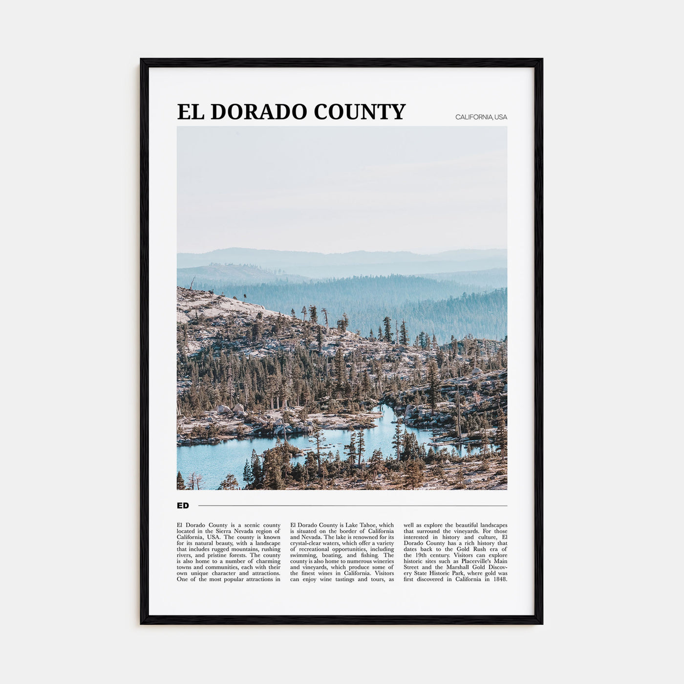 El Dorado County Travel Color Poster