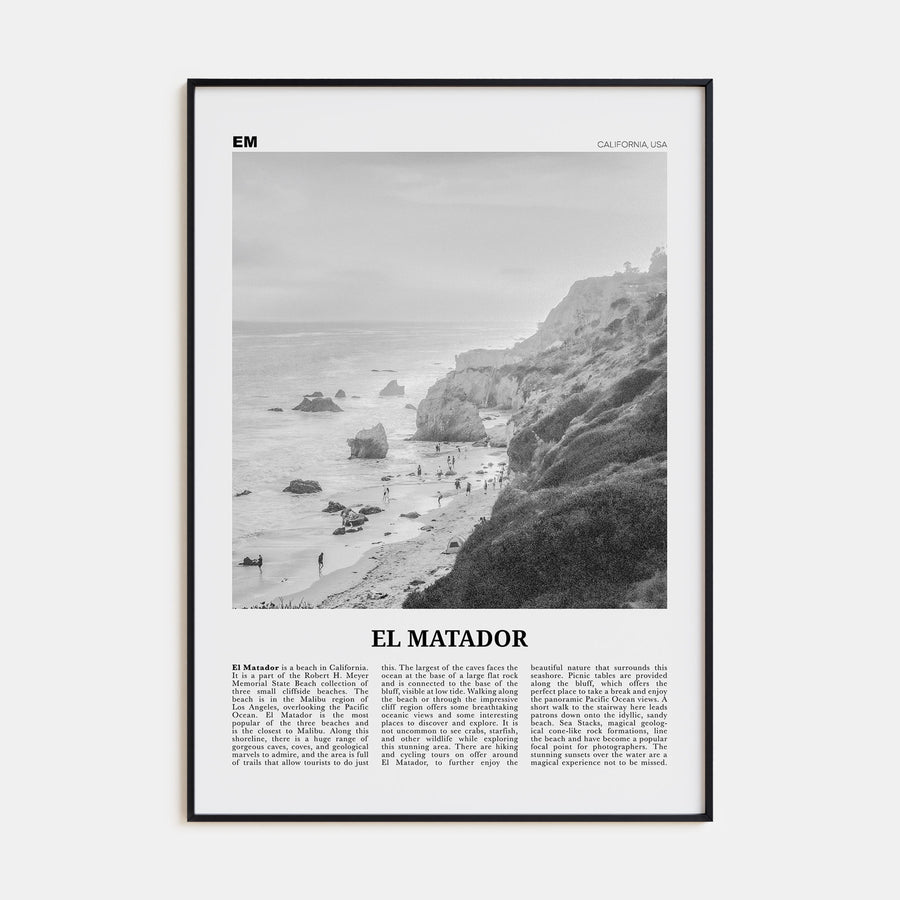 El Matador Travel B&W Poster