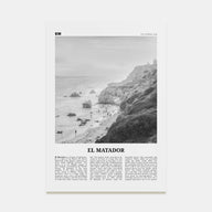 El Matador Travel B&W Poster