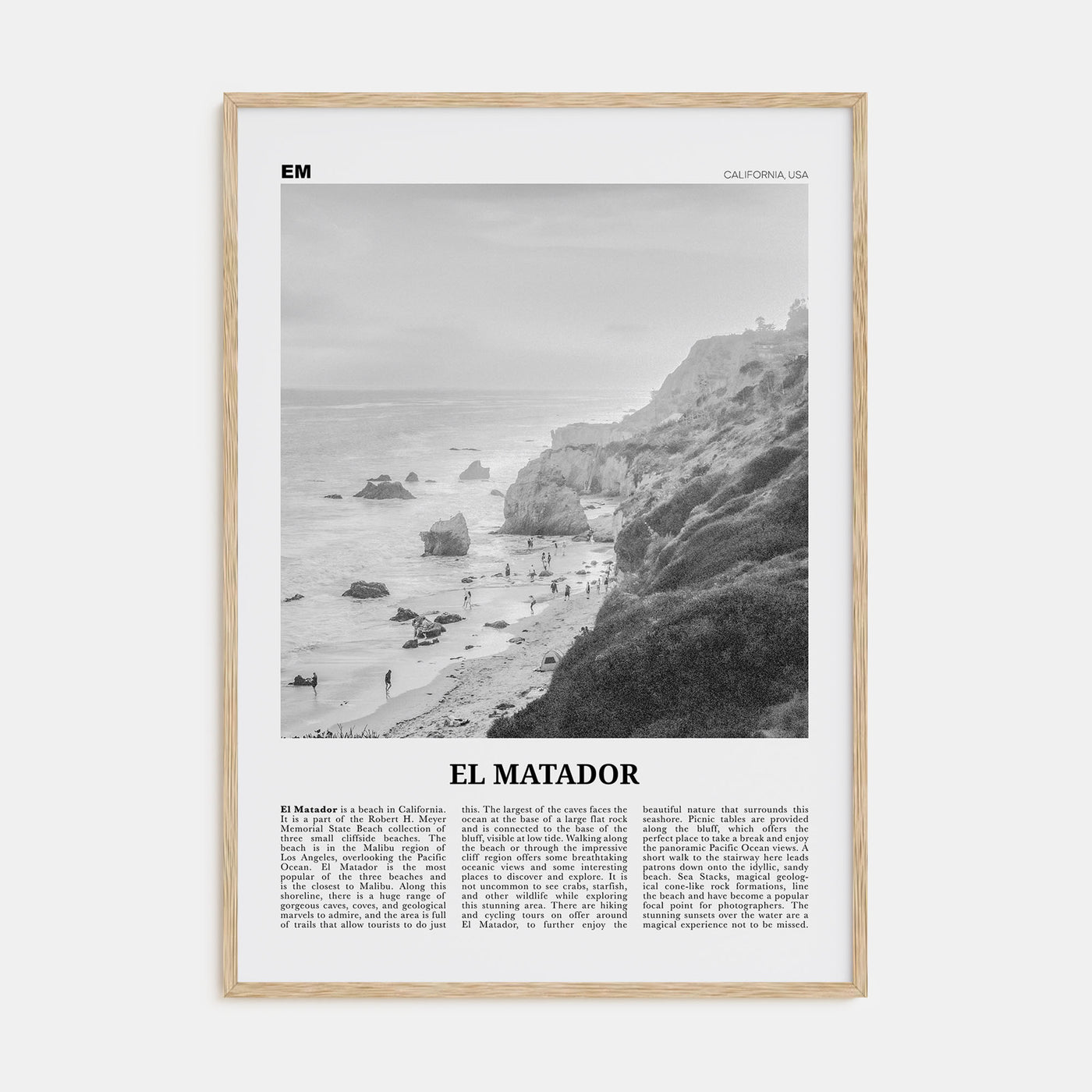 El Matador Travel B&W Poster