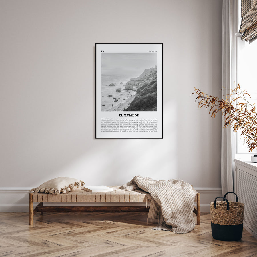 El Matador Travel B&W Poster