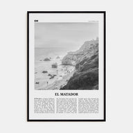 El Matador Travel B&W Poster