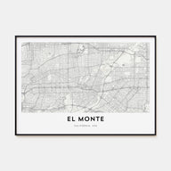 El Monte Map Landscape Poster