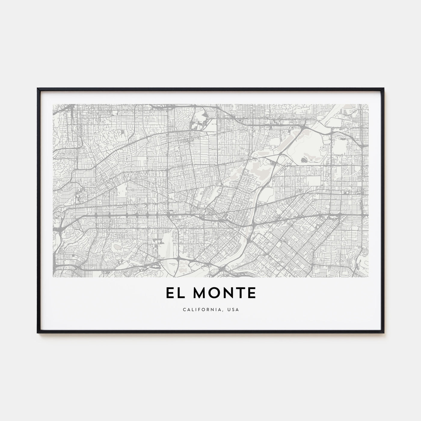 El Monte Map Landscape Poster