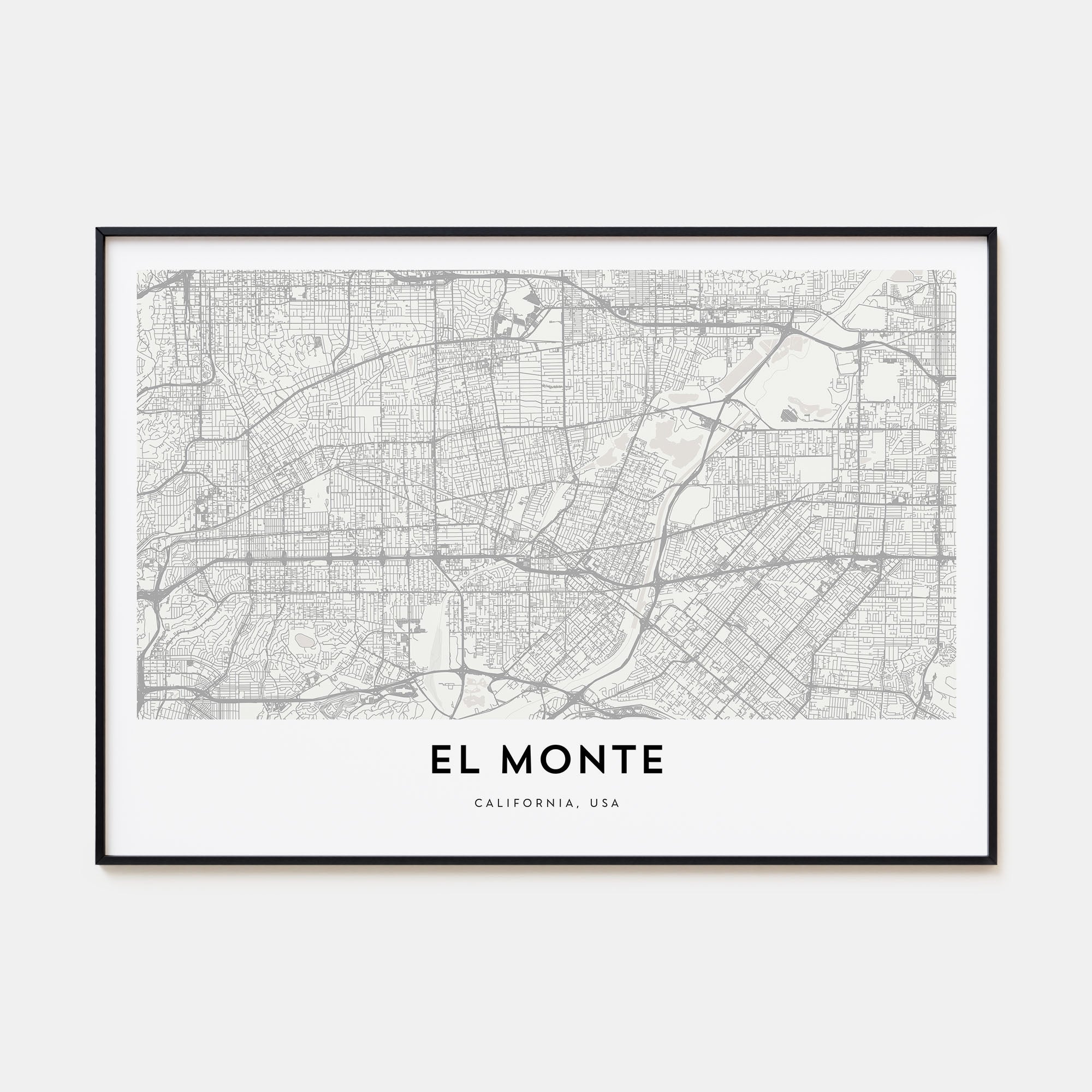 El Monte Map Landscape Poster