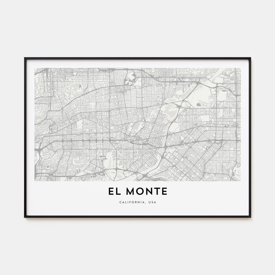El Monte Map Landscape Poster