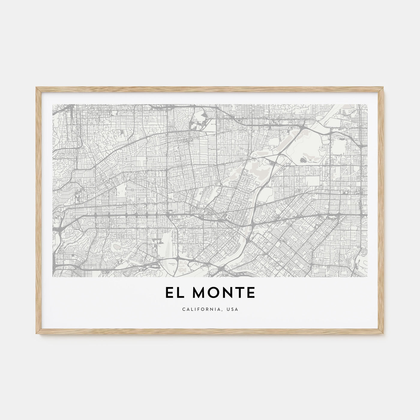 El Monte Map Landscape Poster