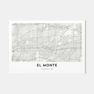 El Monte Map Landscape Poster