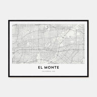 El Monte Map Landscape Poster