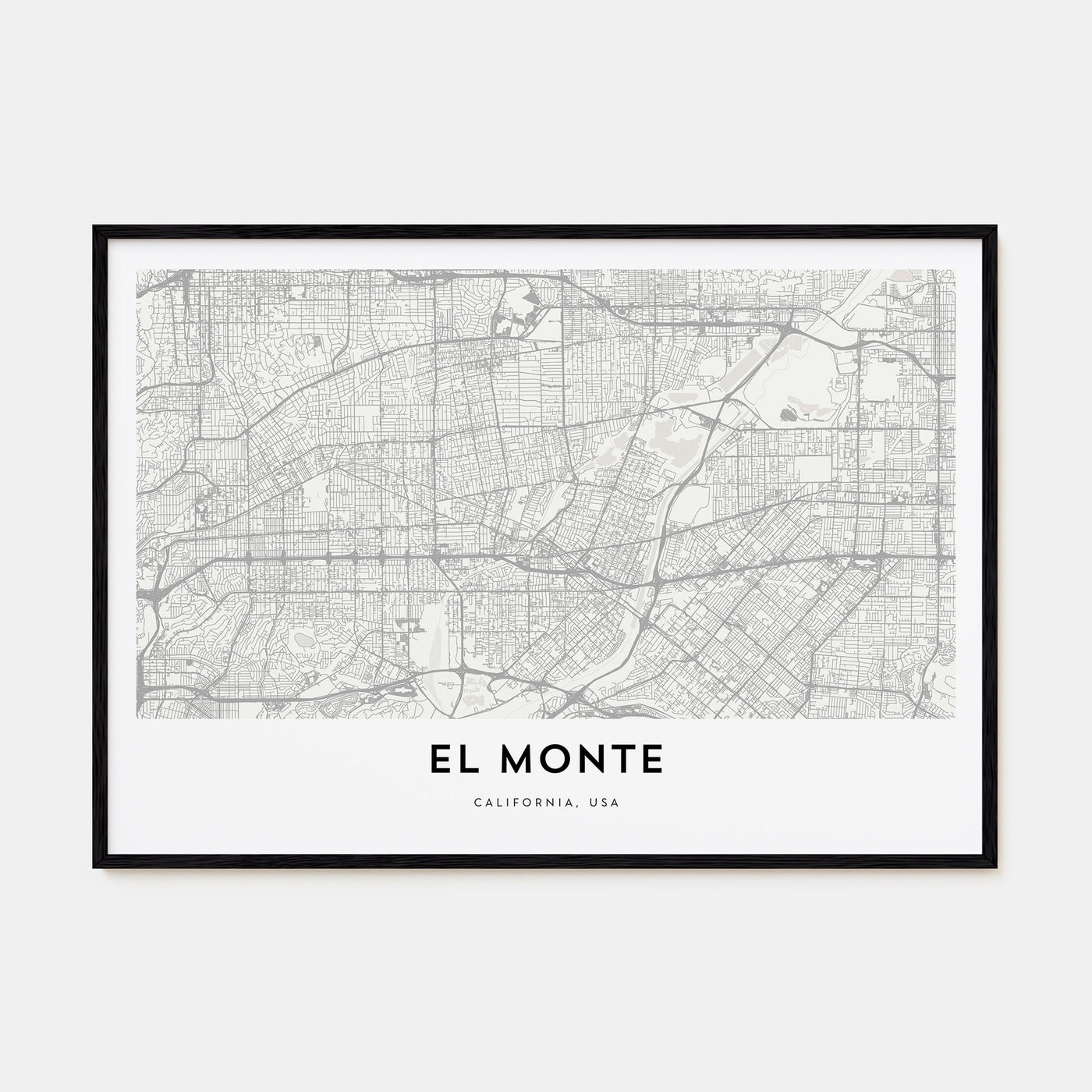 El Monte Map Landscape Poster