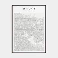 El Monte Map Portrait Poster