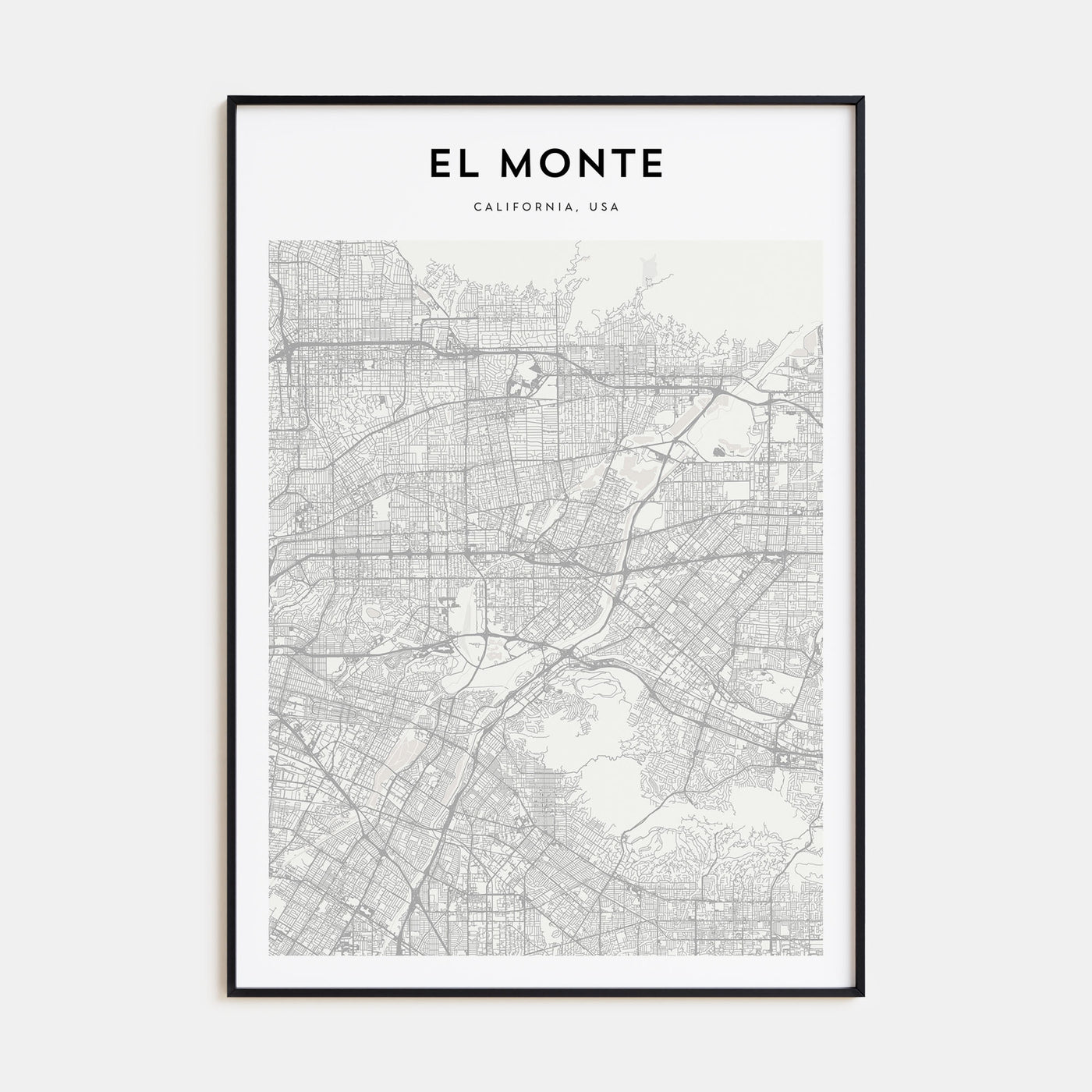 El Monte Map Portrait Poster