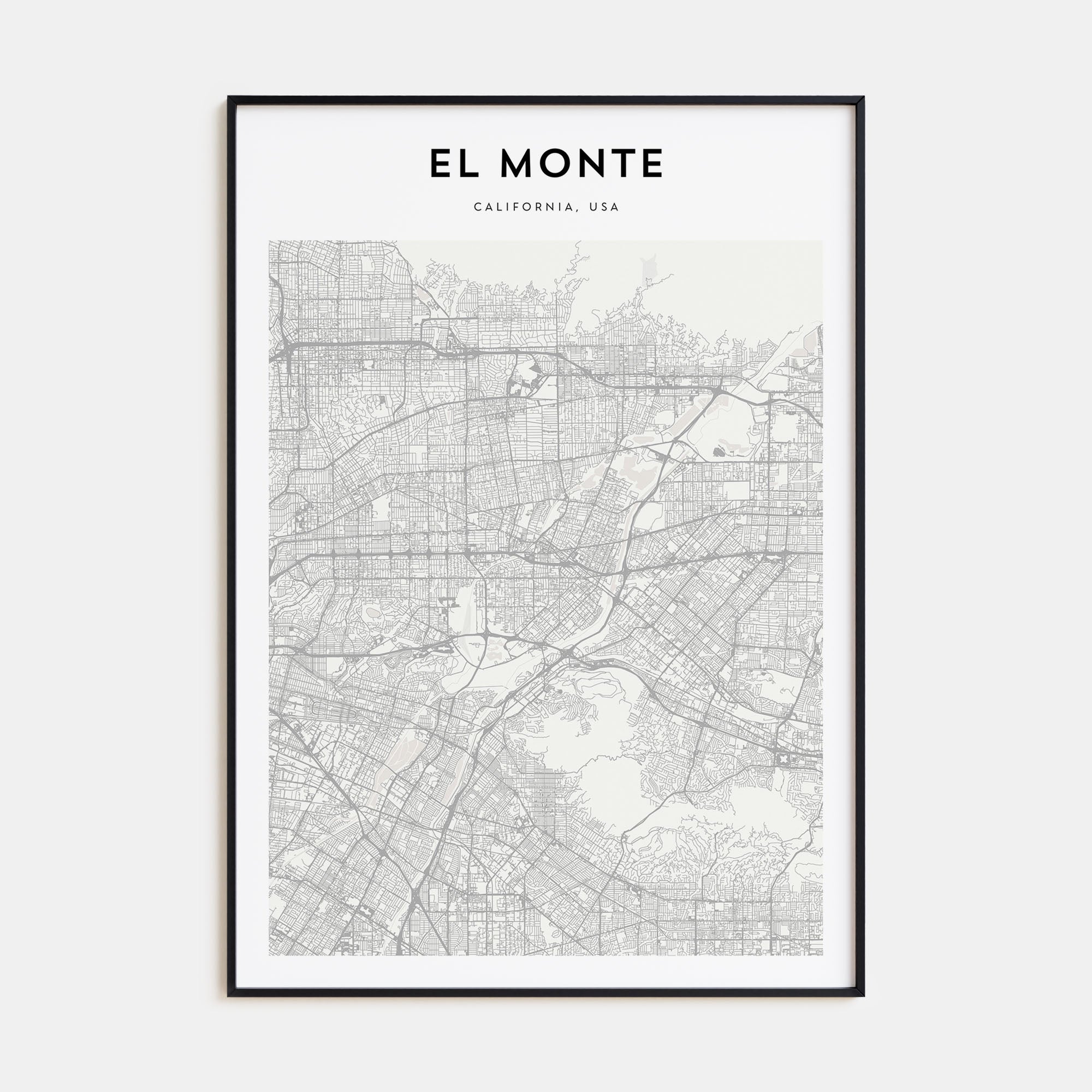 El Monte Map Portrait Poster