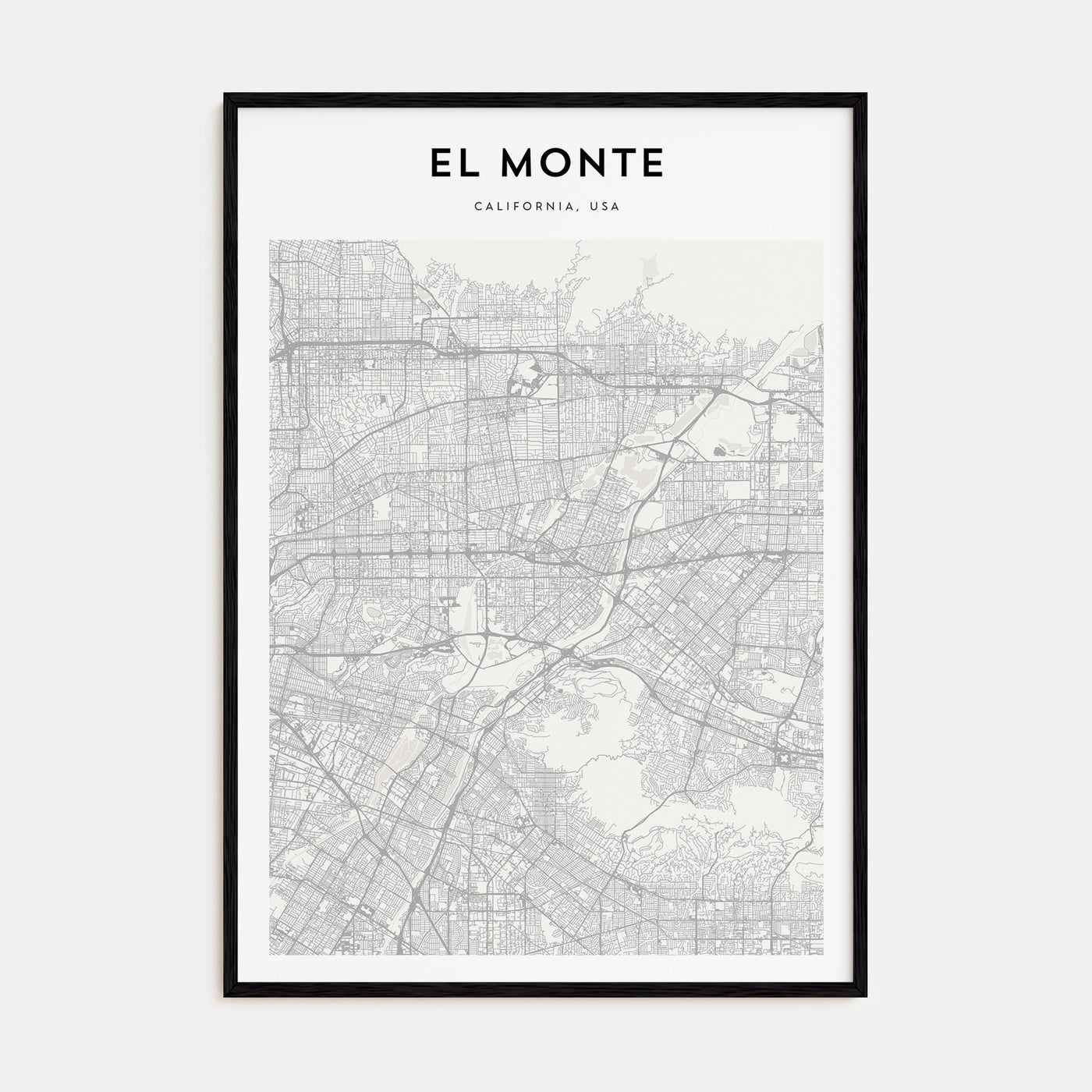 El Monte Map Portrait Poster