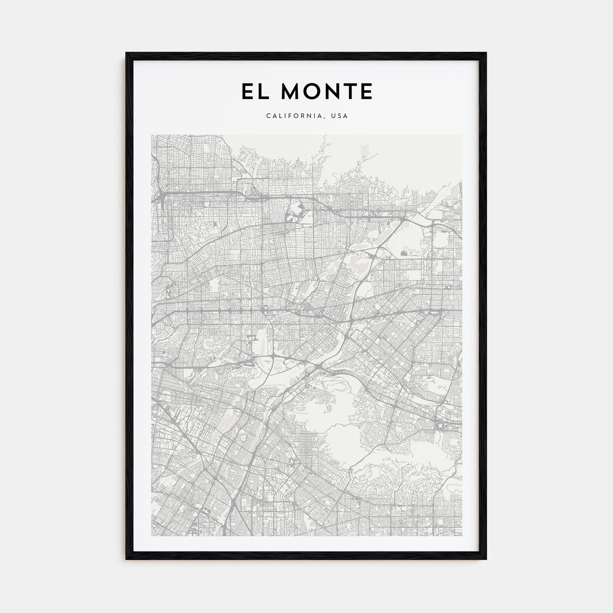 El Monte Map Portrait Poster