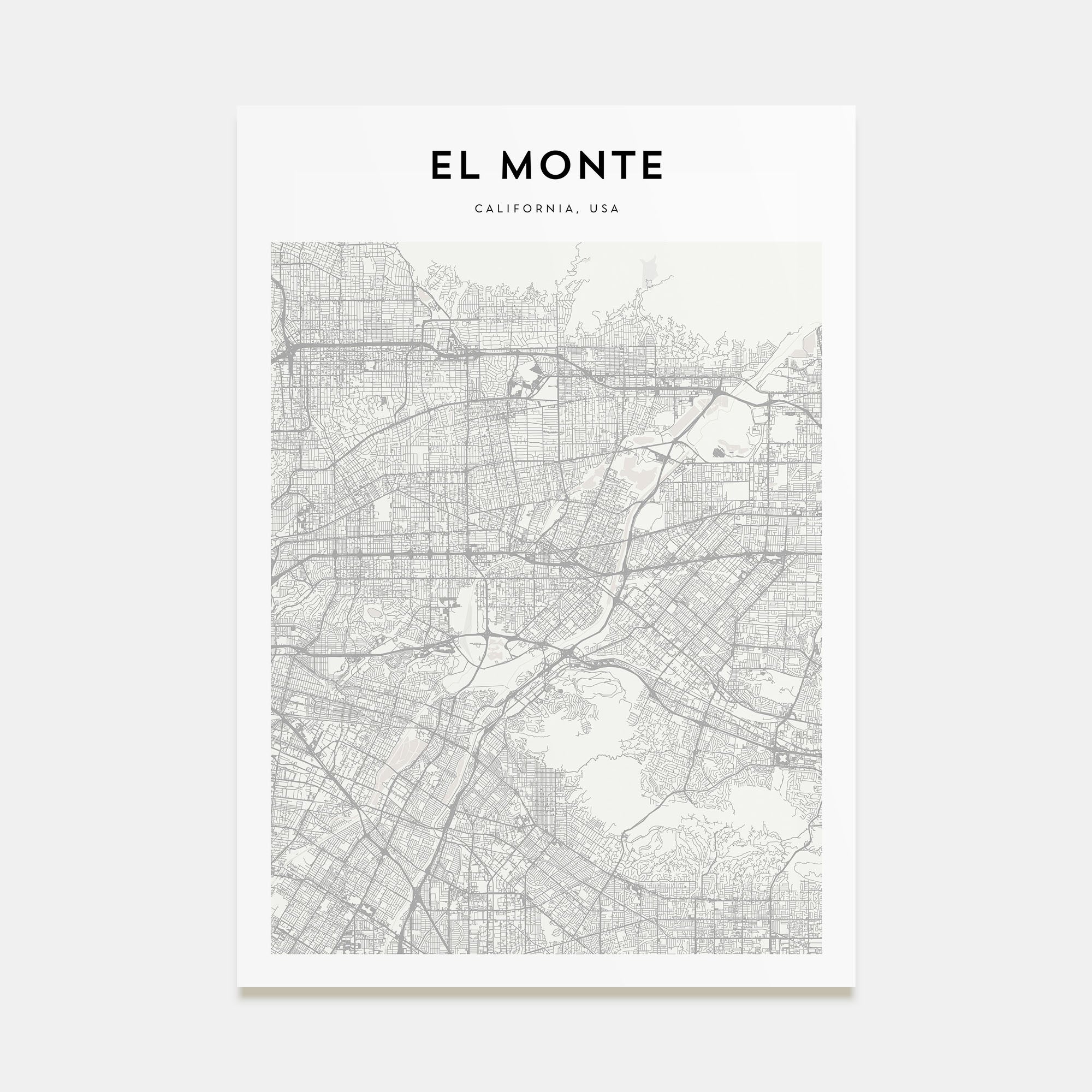 El Monte Map Portrait Poster