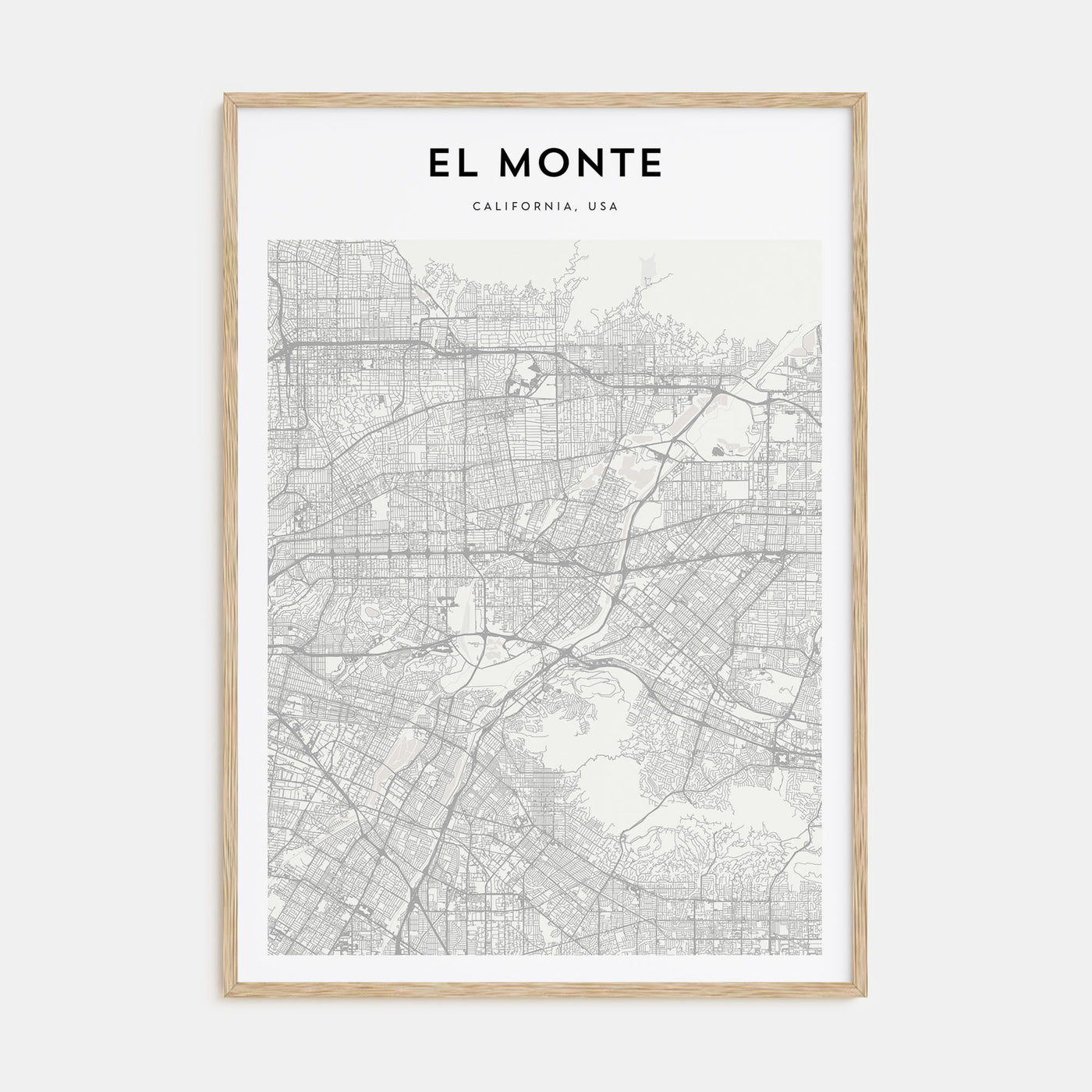 El Monte Map Portrait Poster