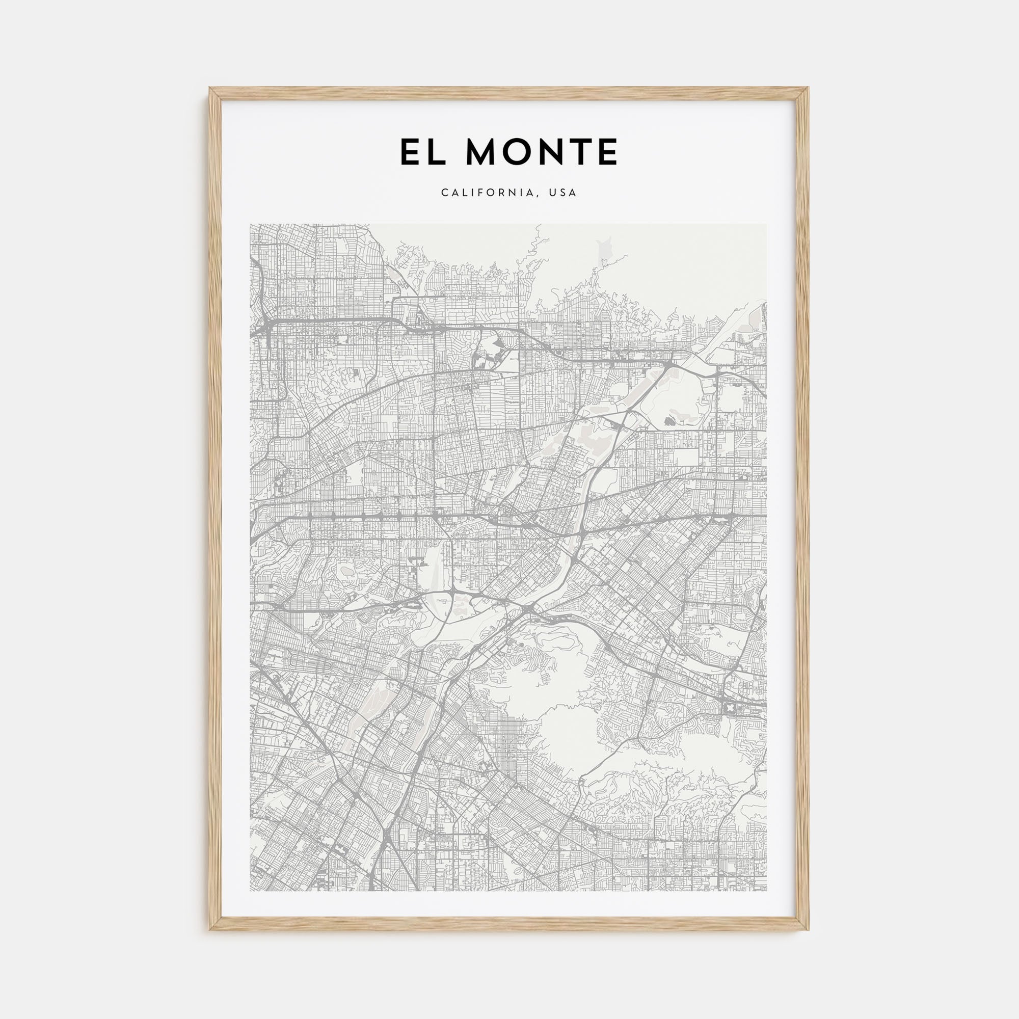 El Monte Map Portrait Poster