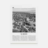 El Monte Travel B&W No 1 Poster