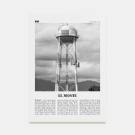 El Monte Travel B&W No 2 Poster