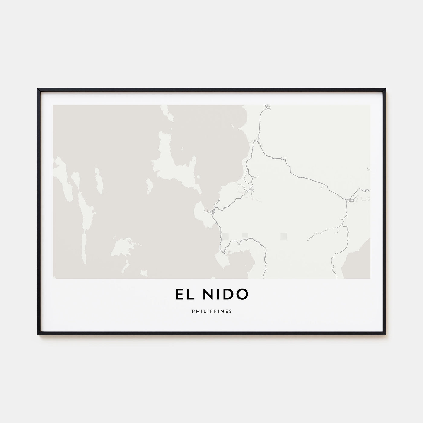 El Nido Map Landscape Poster