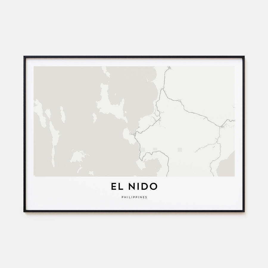 El Nido Map Landscape Poster