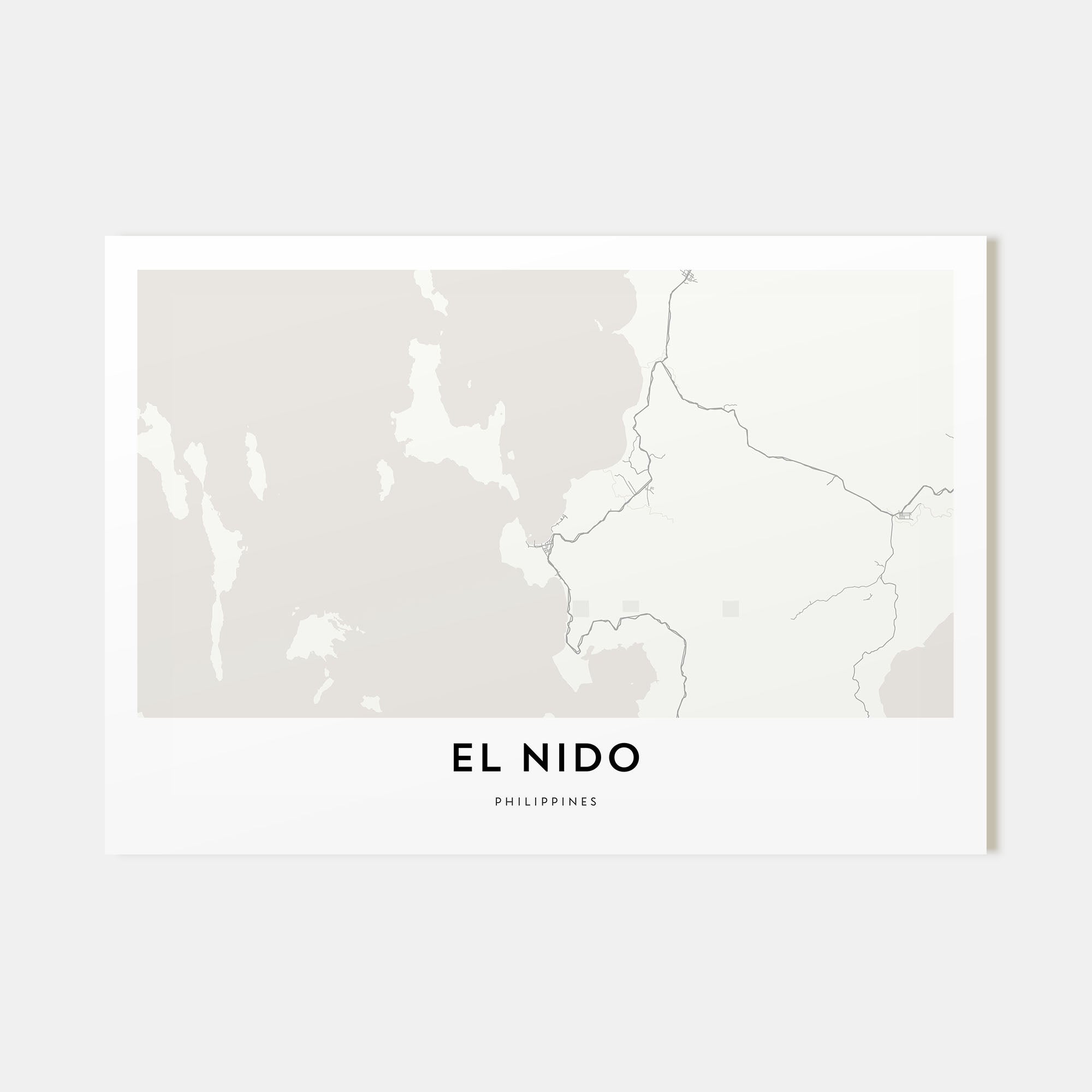 El Nido Map Landscape Poster