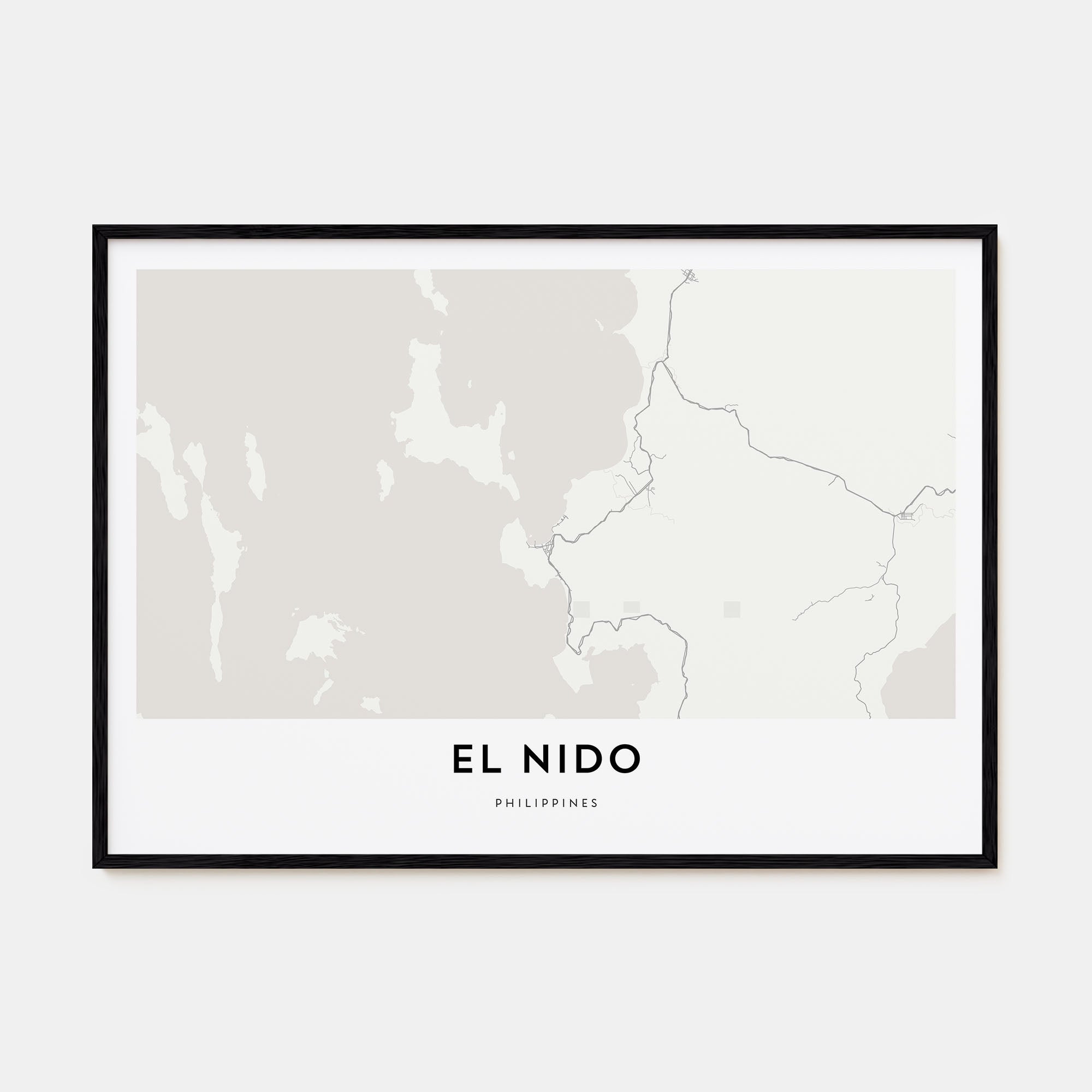 El Nido Map Landscape Poster