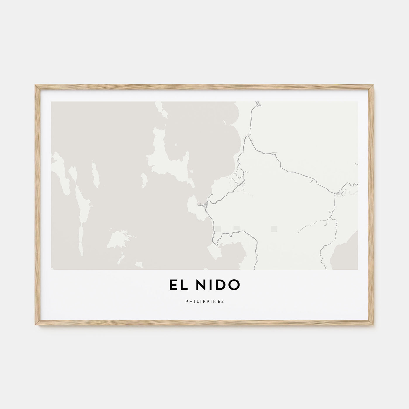 El Nido Map Landscape Poster